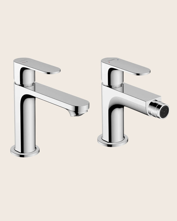 Set rubinetteria lavabo coolstart e bidet con scarico pop up cromo Rebris S Hansgrohe