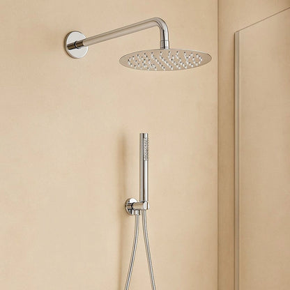 Set soffione doccia 25 cm slim tondo Smart braccio 30 cm e doccetta cromo