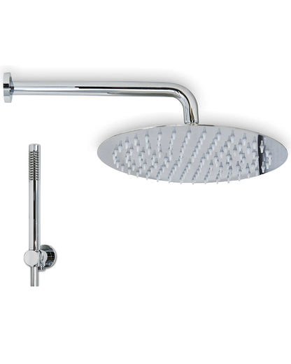 Set soffione doccia 30 cm slim tondo Smart e doccetta cromo