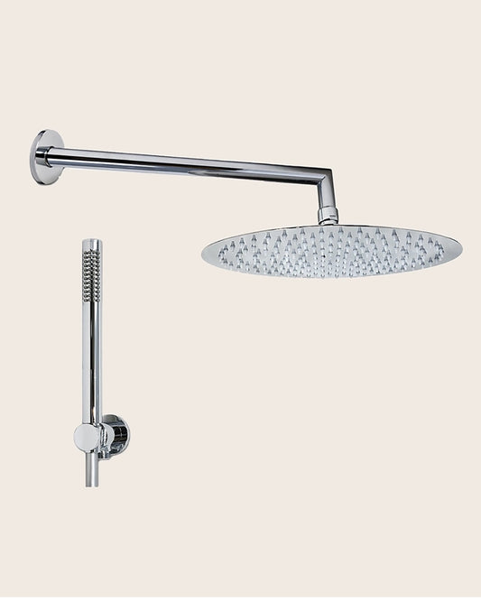 Set soffione doccia 30 cm slim tondo Smart e doccetta cromo
