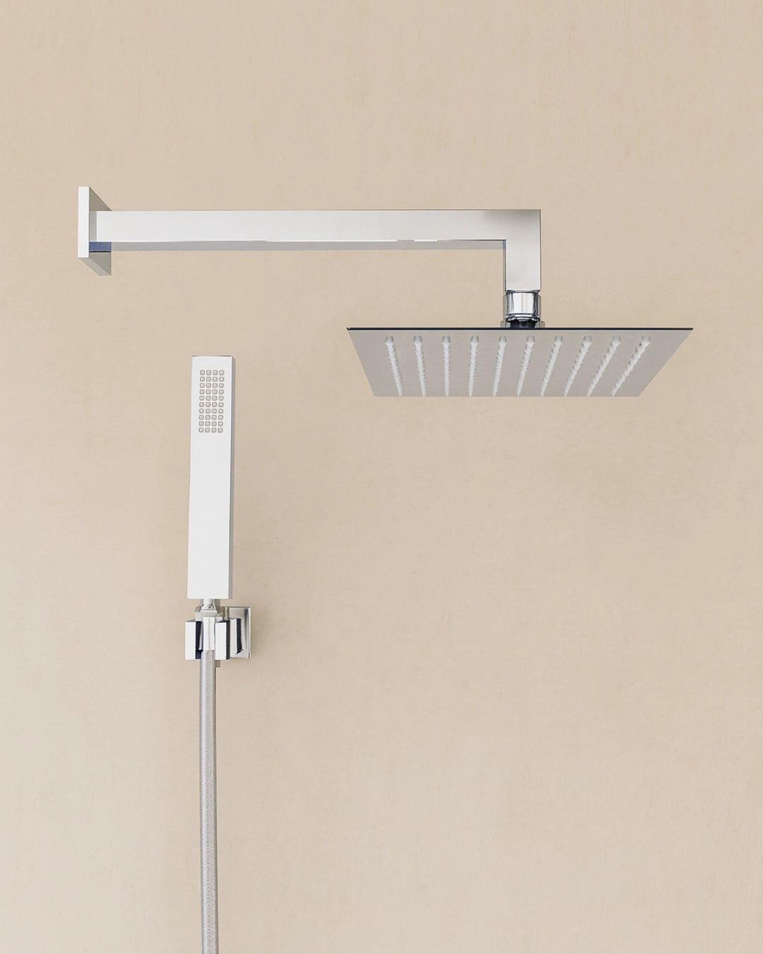 Set soffione doccia 30x30 quadro slim Smart e doccetta cromo
