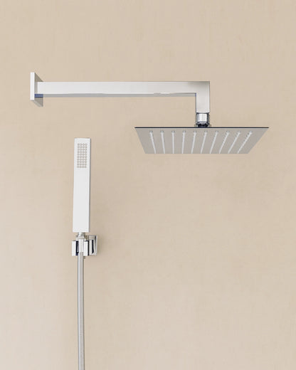Set soffione doccia 30x30 quadro slim Smart e doccetta cromo