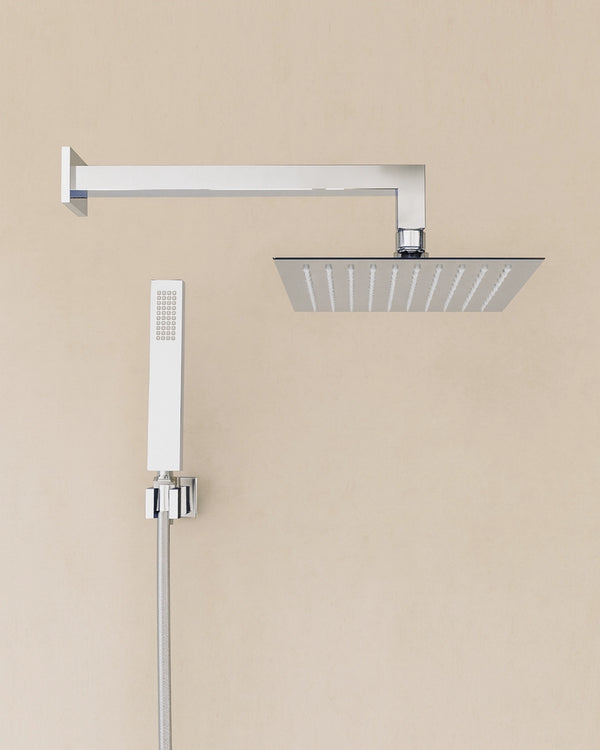 Set soffione doccia 30x30 quadro slim Smart e doccetta cromo