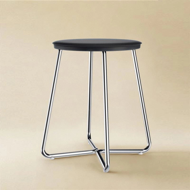Sgabello Cromo Nero Satinato Architect Cosmic montato a parete, vista del design e della finitura - Industrias Cosmic
