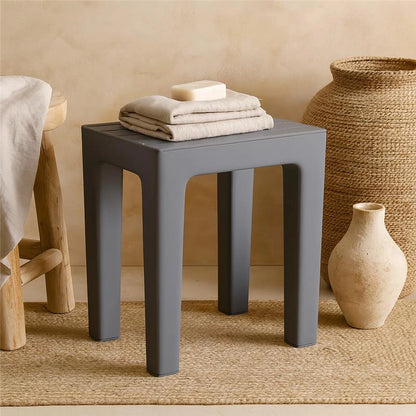 Sgabello bagno doccia in plastica grigio Woody 130102