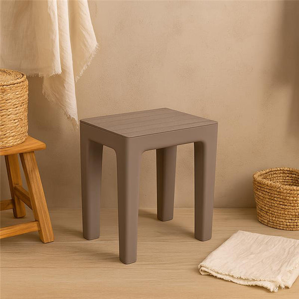 Sgabello bagno doccia in plastica tortora Woody 130103