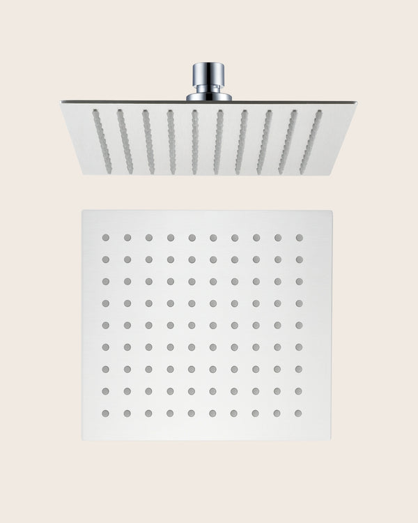 Soffione Doccia 20x20 quadrato Slim Spessore 2 mm in Acciaio cromo
