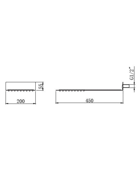 Soffione Doccia 20x45 A Parete In Acciaio Cromo New Line