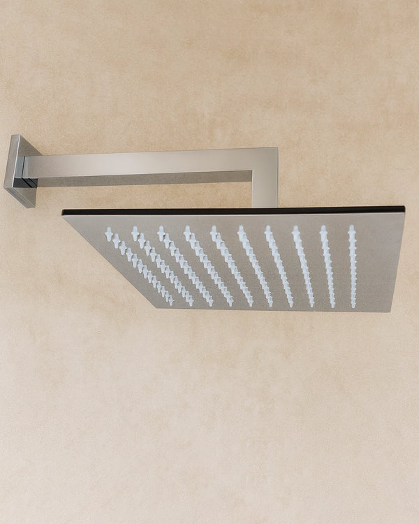 Soffione Doccia 30x30 Quadro 6,5 mm con braccio Cromo