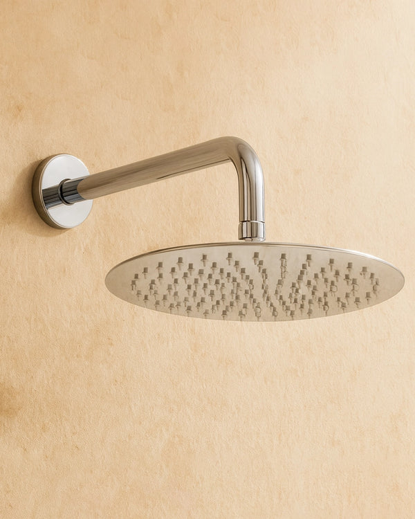 Soffione doccia 25 cm Smart tondo slim con braccio 30 cm cromo