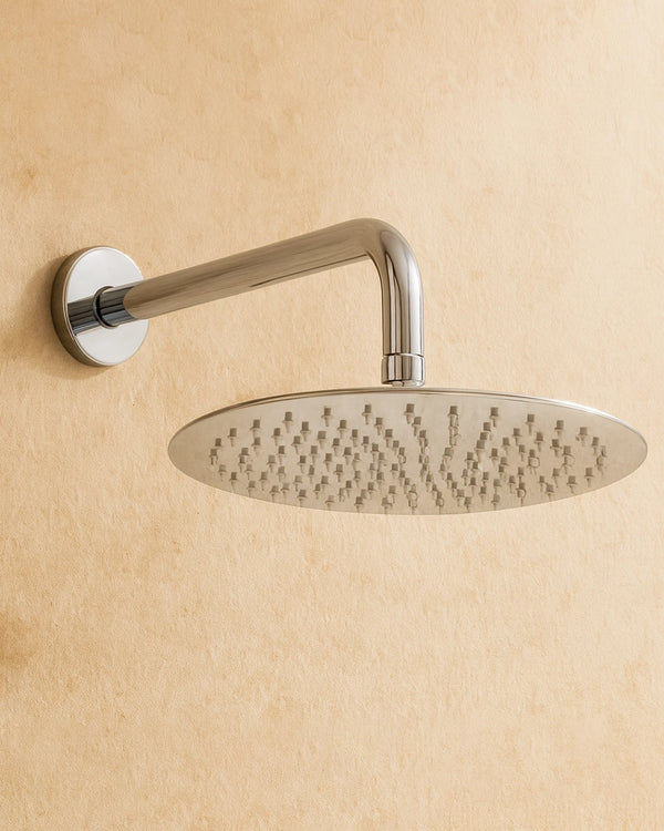 Soffione doccia 30 cm tondo 6,5 mm con braccio in acciaio cromo Smart
