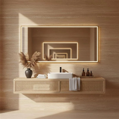 Specchio 100x80 illuminato oro spazzolato Torino