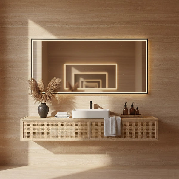 Specchio 120x80 illuminato nero opaco Torino