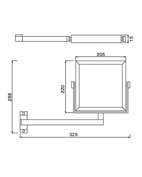 Specchio 20x22 Ingranditore a Parete In Ottone Cromo New Line Op2