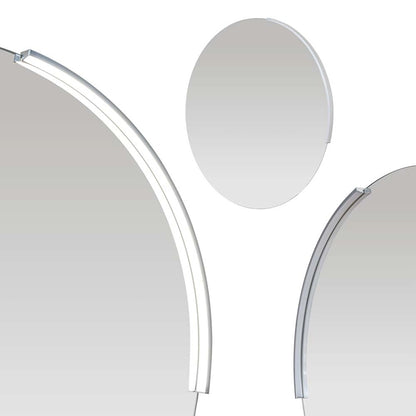 Specchio 80 cm tondo bagno con lampada spenta, dettaglio del corpo lampada e dei materiali - Exagonshop
