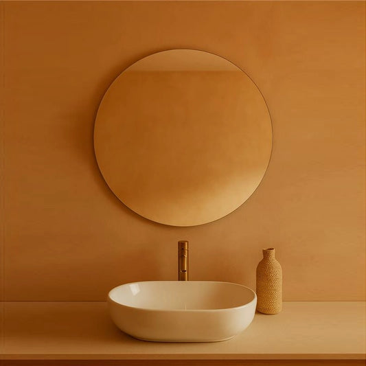 Specchio Bagno tondo 60 cm con telaio eko in lamiera zincata