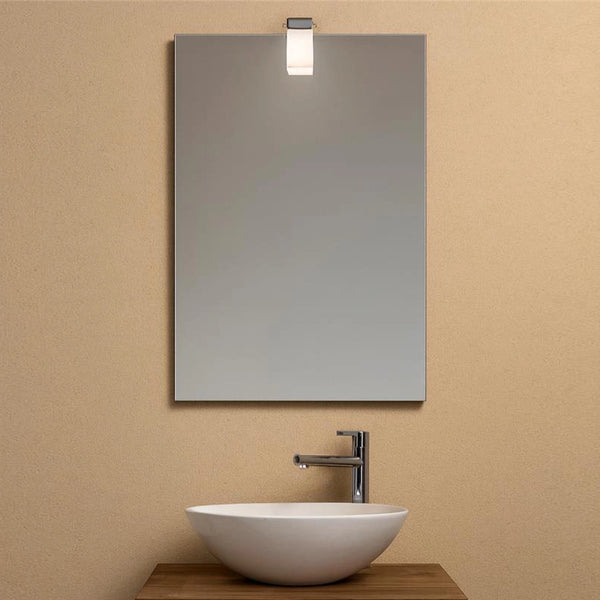 Specchio bagno 45x65 con Lampada a bicchiere e telaio eko