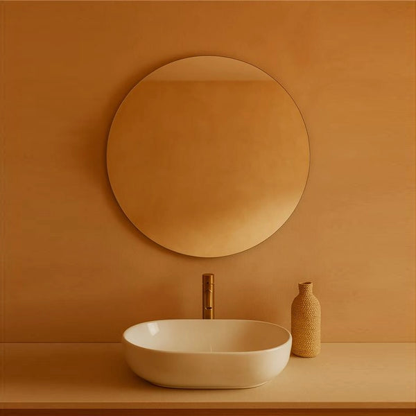 Specchio bagno 80 cm tondo con telaio in lamiera zincata