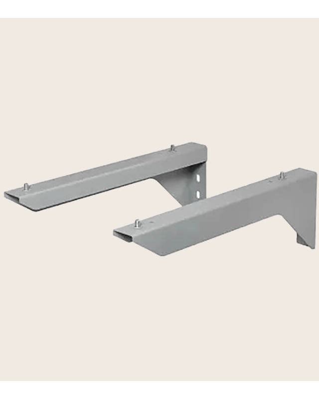 Staffe reggimensola 44x13 in acciaio in satinato montato a parete, vista del design e della finitura - Exagonshop