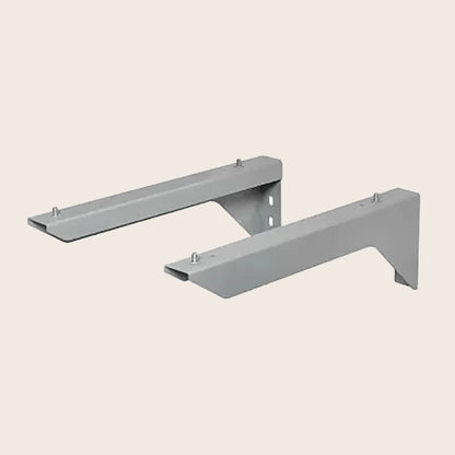 Staffe reggimensola 44x13 in acciaio in satinato montato a parete, vista del design e della finitura - Exagonshop