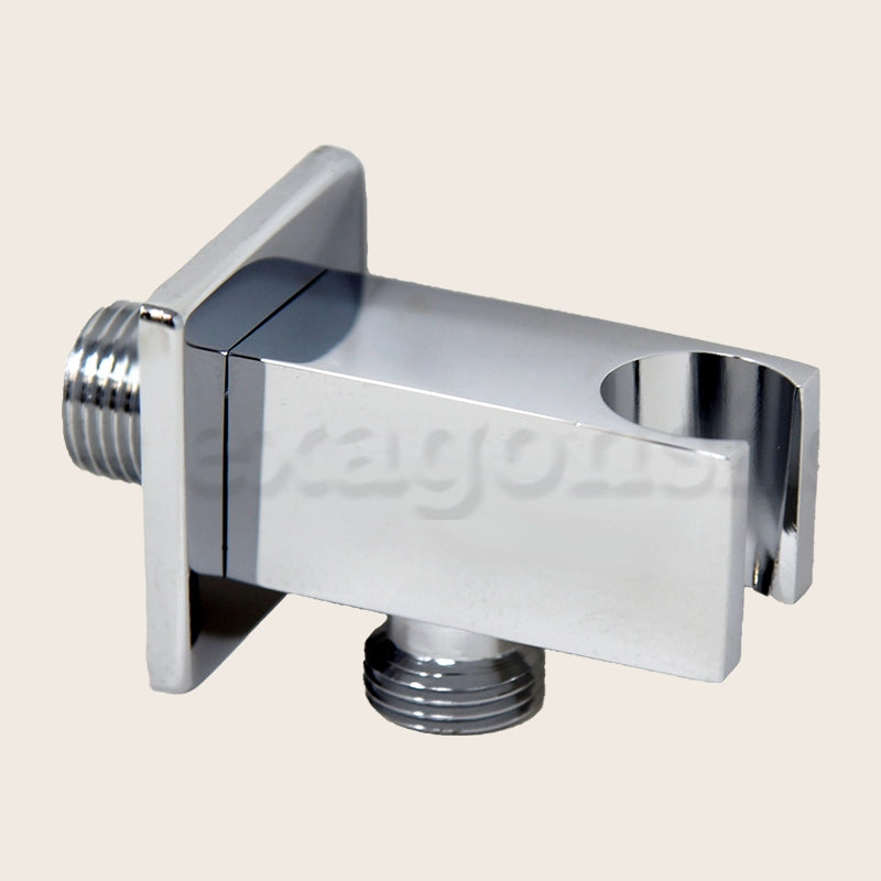 Supporto Con Presa Acqua Quadra Ottone Cromato
