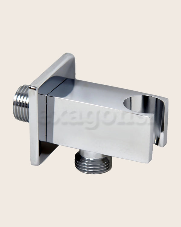 Supporto Con Presa Acqua Quadra Ottone Cromato