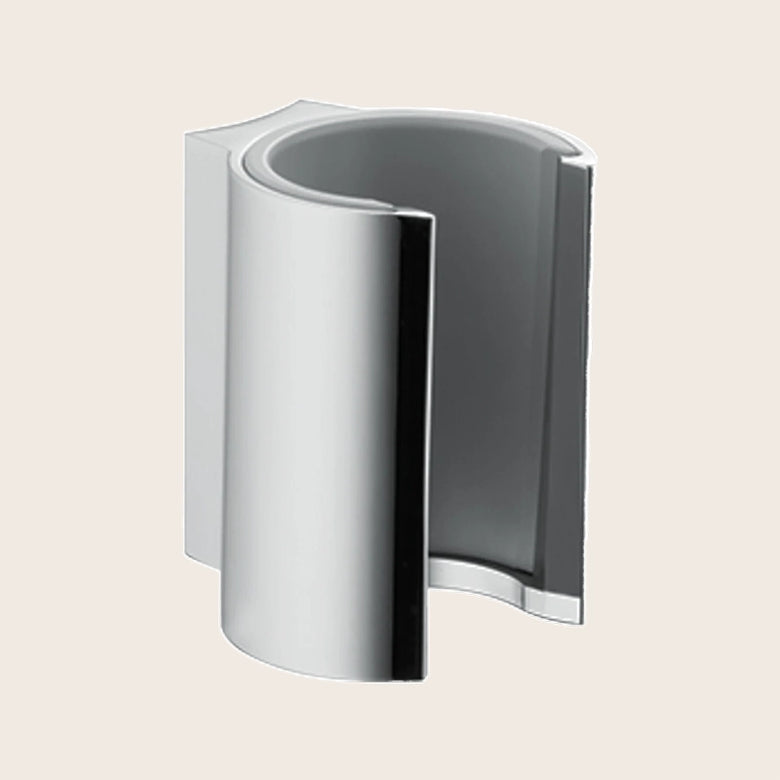 Supporto per doccetta a muro cromo Hansgrohe Axor Starck, vista frontale della maniglia e della bocca di erogazione