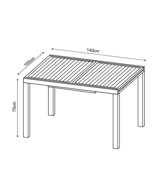 Tavolo da giardino 140x100 allungabile con 6 sedie bianco