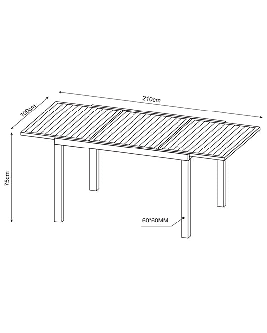 Tavolo da giardino 140x100 allungabile con 6 sedie bianco