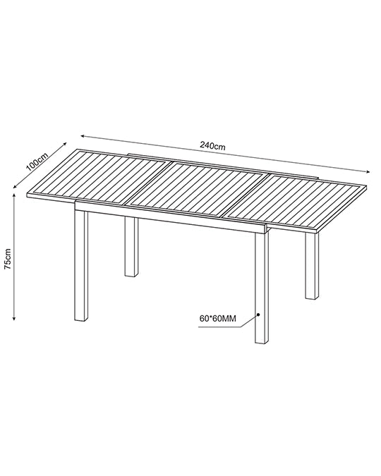 Tavolo da Giardino 160x100 allungabile con 6 sedie bianco