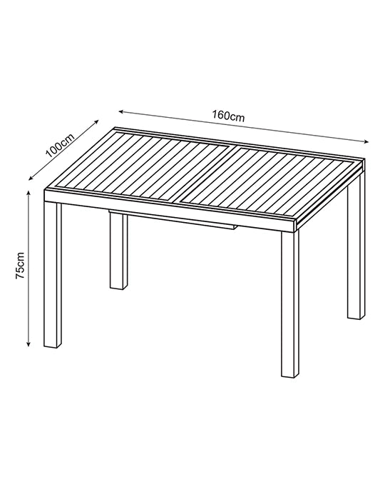 Tavolo da Giardino 160x100 allungabile con 6 sedie bianco