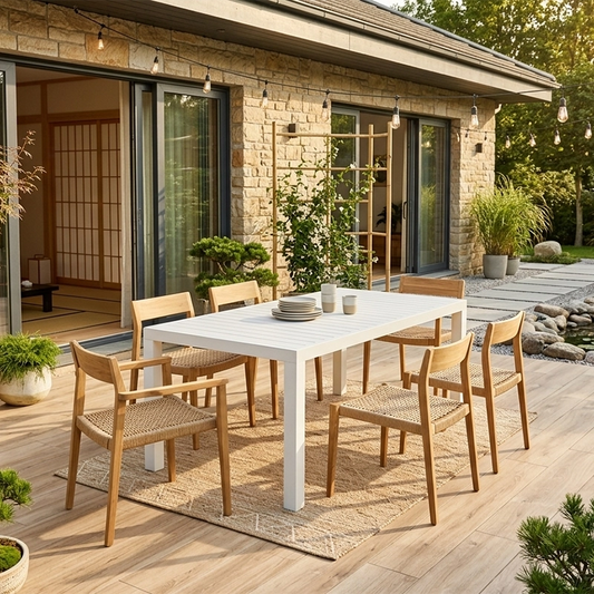 Tavolo 160x100 allungabile in alluminio bianco Modus