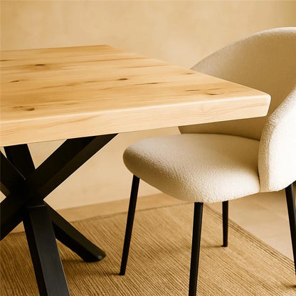 Tavolo 160x90 in legno con gambe in metallo nero