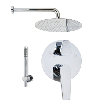 Set miscelatore incasso soffione 30 cm slim braccio 30 cm doccetta cromo Smart