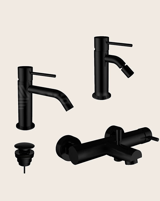 Teorema Jabil 25 Set Miscelatori Lavabo Bidet E Vasca Nero Opaco