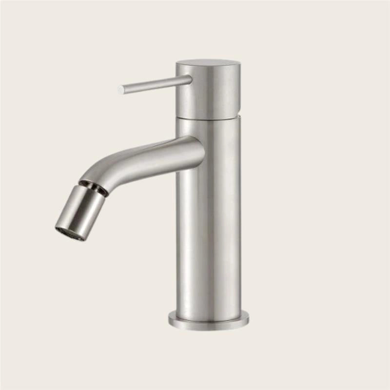 Treemme 40mm IT1322IS40ZZ miscelatore bidet inox satinato Acciaio in acciaio inox, vista frontale della maniglia e della...