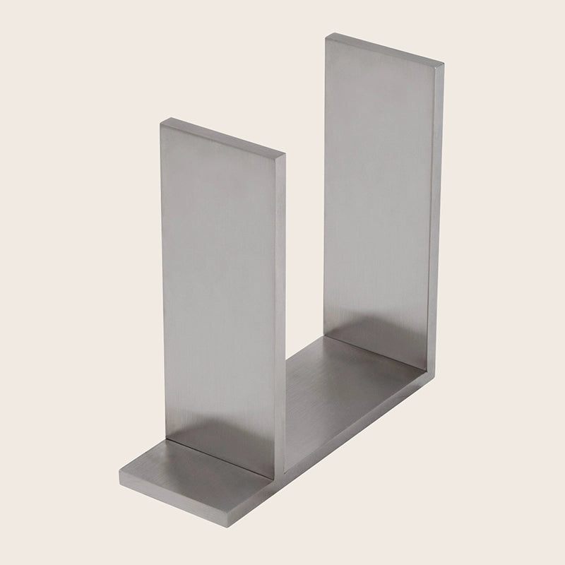 Treemme 5mm portarotolo a muro doppio acciaio satinato in acciaio inox montato a parete, vista del design e della...