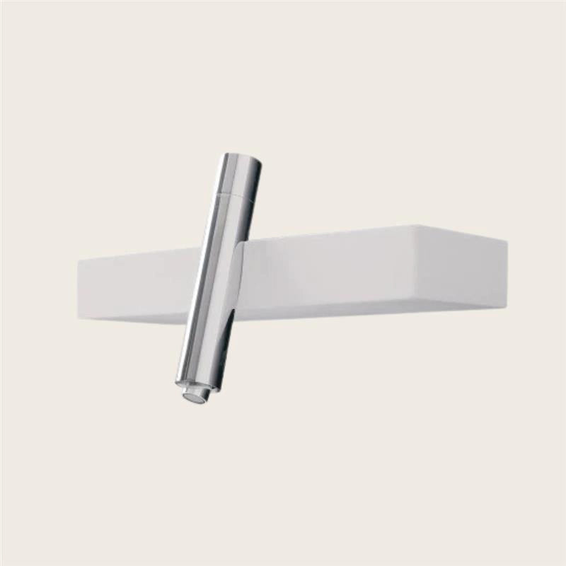 Treemme Blok miscelatore bidet monocomando testa cieca cromo Cromo Lucido, vista frontale della maniglia e della bocca di...