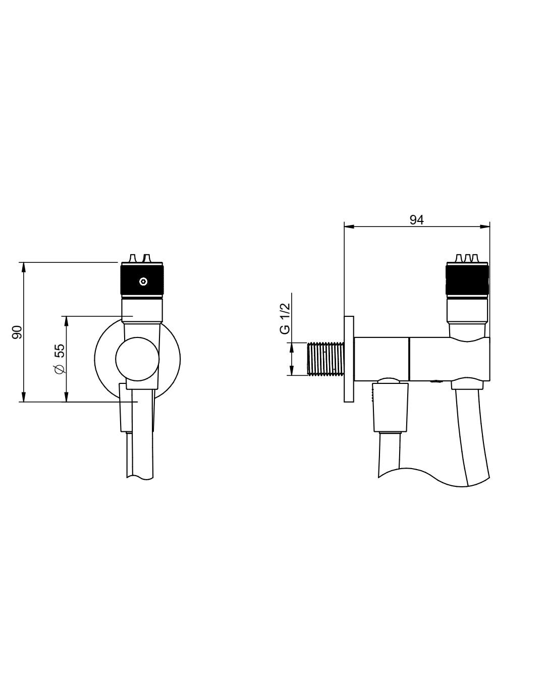 Treemme Idroscopino per WC nichel spazzolato RWIT6565NF05
