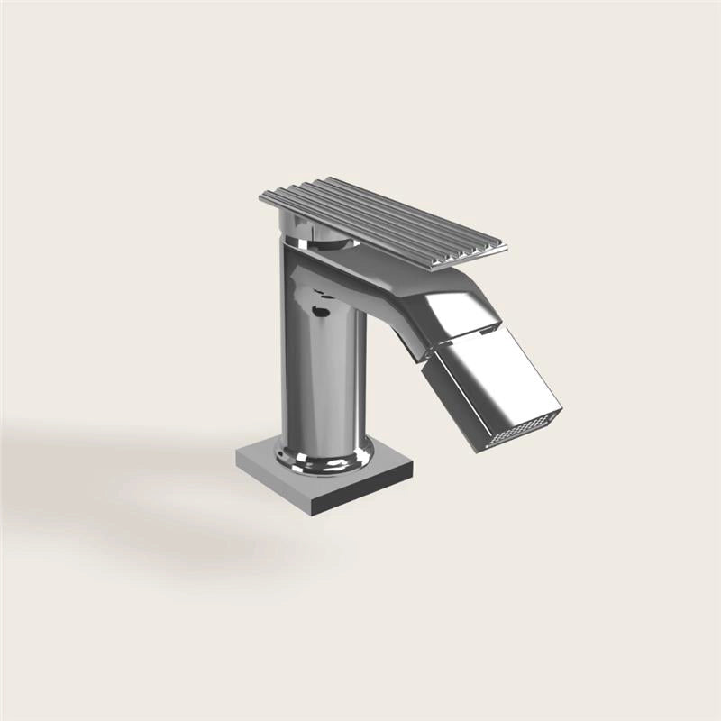 Treemme Los IT2A22CCRMCS miscelatore bidet cromo Cromo Lucido, vista frontale della maniglia e della bocca di erogazione...