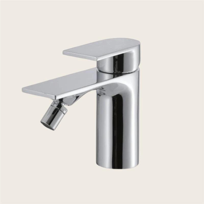 Treemme Ran IT2222CCRNZZ miscelatore monocomando bidet cromo Cromo Lucido, vista frontale della maniglia e della bocca di...