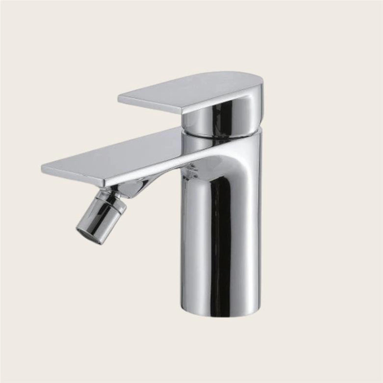 Treemme Ran IT2222CCRNZZ miscelatore monocomando bidet cromo Cromo Lucido, vista frontale della maniglia e della bocca di...
