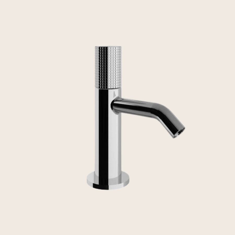 Treemme T30 miscelatore monocomando bidet in ottone cromo Cromo Lucido in cromato, vista frontale della maniglia e della...