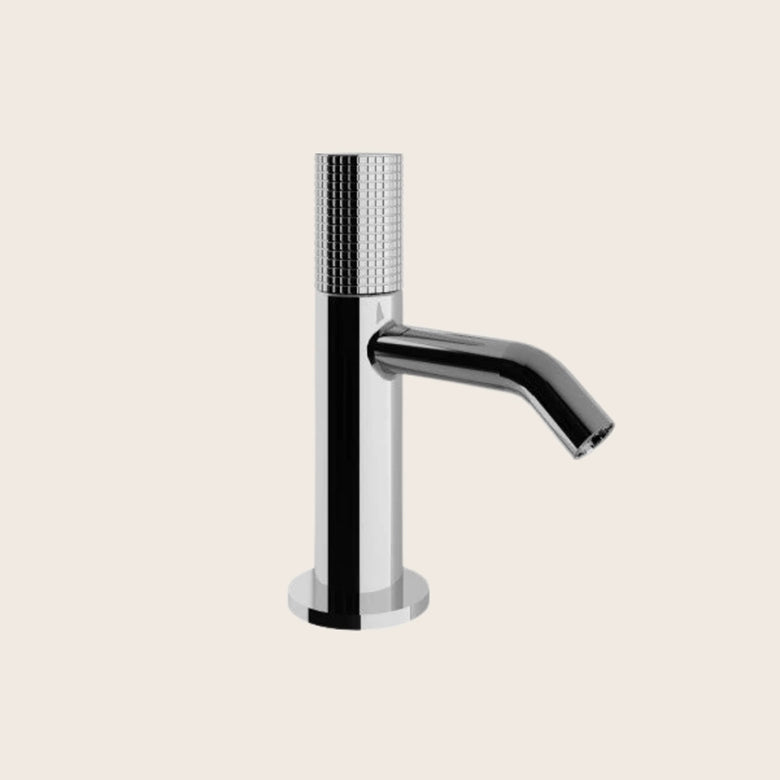 Treemme T30 miscelatore monocomando bidet in ottone cromo Cromo Lucido in cromato, vista frontale della maniglia e della...