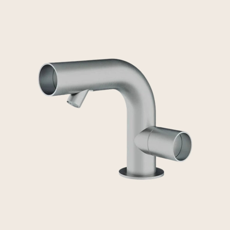 Treemme Watertube IT4A22ISWTZZ miscelatore monocomando Acciaio in acciaio inox e satinato, vista frontale della maniglia...