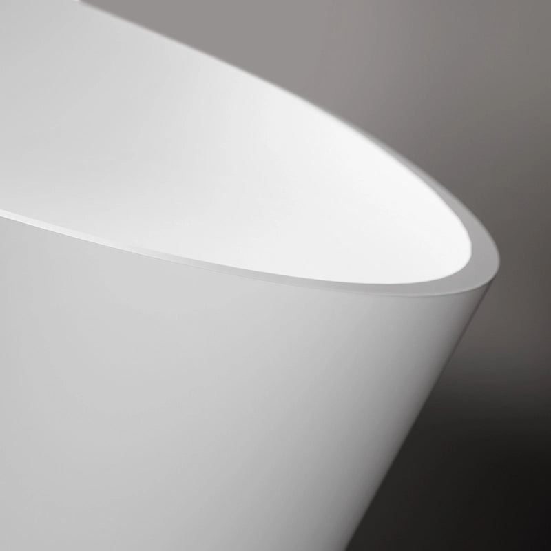 Treesse Carezza vasca 180x85 freestanding bianco opaco, dettaglio ravvicinato della texture antiscivolo