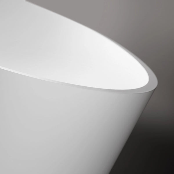 Treesse Carezza vasca 180x85 freestanding bianco opaco, dettaglio ravvicinato della texture antiscivolo
