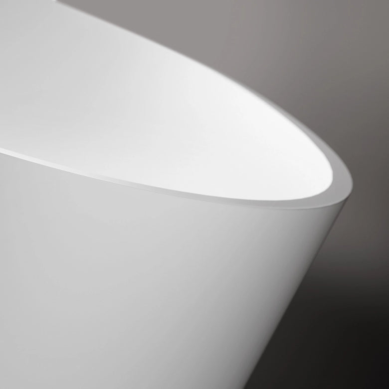 Treesse Carezza vasca 180x85 freestanding bianco opaco, dettaglio ravvicinato della texture antiscivolo