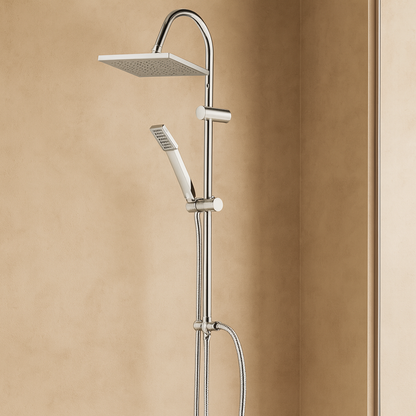Colonna doccia con soffione 20x20 anticalcare in acciaio cromo 872002 Platinum