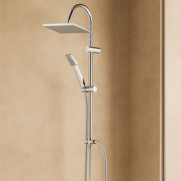 Colonna doccia con soffione 20x20 anticalcare in acciaio cromo 872002 Platinum